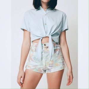 American Apparel High Waist Floral Shorts (25)